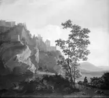 Jacob de Heusch, Southern Landscape with Angler