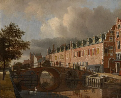 Jan van Kessel, The Kloveniersburgwal with the Bushuis