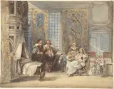 Joseph Nash, Scene with Family and Guest in Seventeenth-Century Interior
