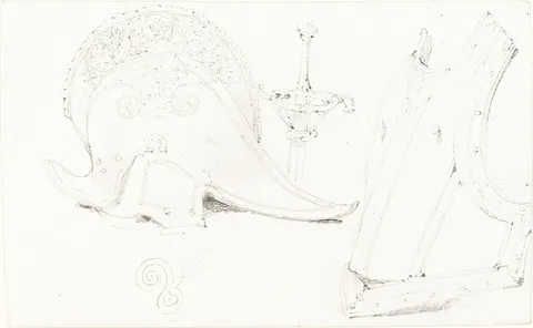 Joseph Nash, Study of a Helmet, Breastplate, and Rapier