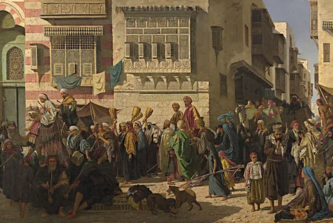 Robert Hawker Dowling, A Sheikh and his son entering Cairo on their return from a pilgrimage to Mecca