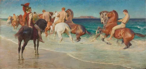 William Frank Calderon, On the Sea-Beat Shore, Where Thracians Tame Wild Horses from Alexander Pope, Homer's Iliad