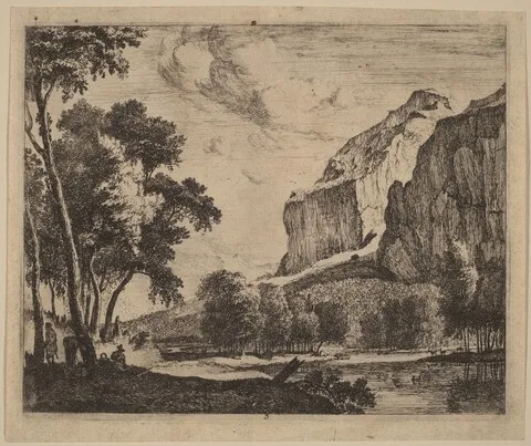Melchior Küsel, Riverscape with Rocks on the Right: pl.3