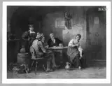 Anton Seitz, 3 men + 2 girls in an inn