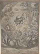 Conrad Meyer, Flying Putti, Surrounding Archangel Raphael