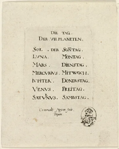 Conrad Meyer, Title Page, from Der VII Planeten