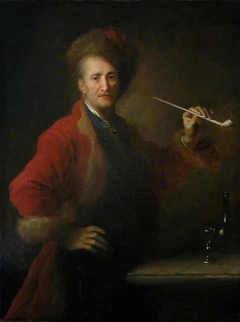Alexis Grimou, Portrait of a man in Polish costume holding a pipe