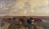 Louis Robbe, Landscape with Animals near Knokke-Heist