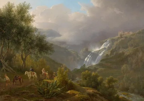 Abraham Teerlink, The Cascades at Tivoli, with a Storm Approaching