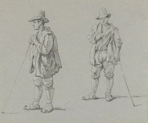 Abraham Teerlink, Twee studies van een staande herder