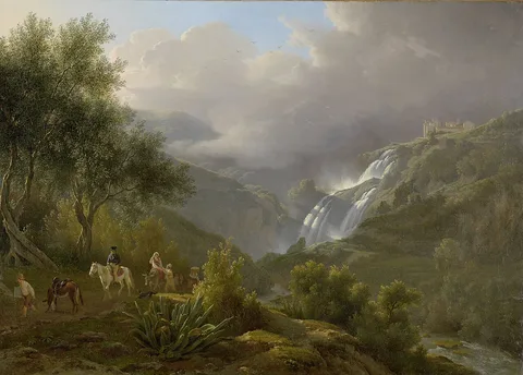 Abraham Teerlink, The Cascades at Tivoli, with a Storm Approaching