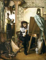 Eduard Charlemont, Artist in his studio