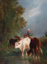 Andrés Cortés y Aguilar, Cows at the Watering Place
