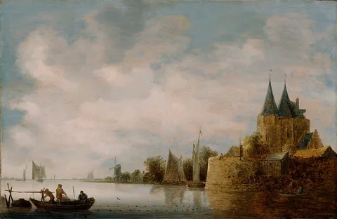 Wouter Knijff, View of the North Port at Hoorn