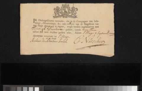 Constantijn Netscher, Inschrijvingsbiljet van Constantijn Netscher