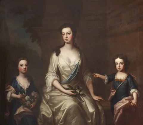 Charles d'Agar, Elizabeth Felton, Countess of Bristol (1676-1741), with her Children Lady Henrietta Hervey (1703-1712) and her Twin Brother Lord Charles Hervey (1703-1786)
