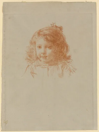 Paul Adolphe Rajon, Bust of a Young Girl (recto); Profile of a Young Girl (verso)