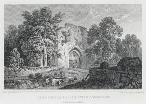 Thomas Hosmer Shepherd, St. Quintins castle near Cowbridge, Glamorganshire