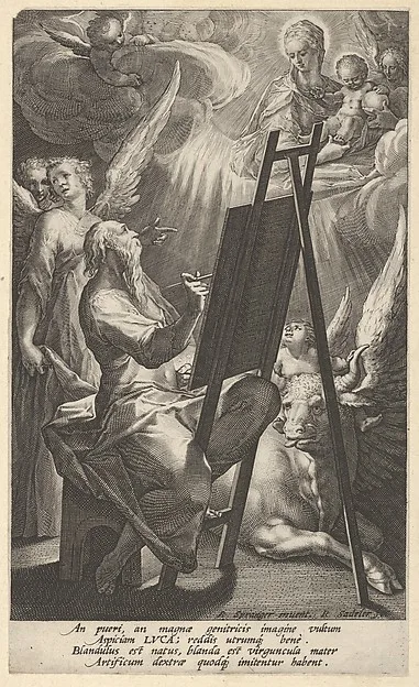 Raphael Sadeler the Elder, Saint Luke Painting the Virgin
