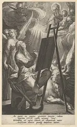 Raphael Sadeler the Elder, Saint Luke Painting the Virgin