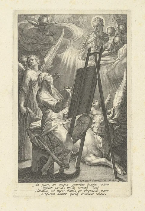 Raphael Sadeler the Elder, Saint Luke Painting the Virgin