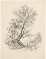 Joseph Mössmer, Berglandschap met wandelaar op een weg