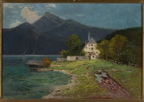 Carl Ernst Morgenstern, Landscape with a lake in the mountains