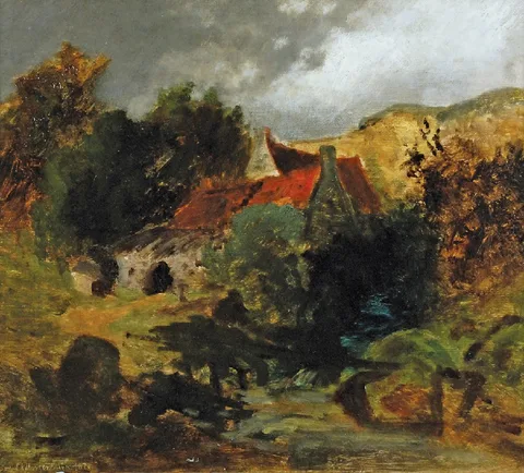 Carl Ernst Morgenstern, Landscape with Huts