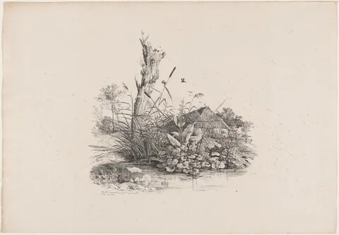 Carl August Lebschée, Withered Tree by a Pond