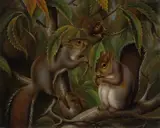 Susan Waters, Untitled (Squirrels in a Chestnut Tree)