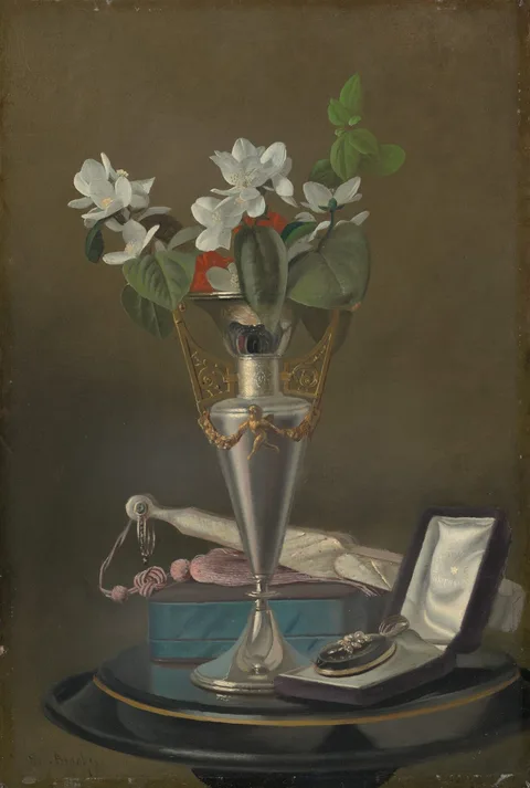 Samuel Marsden Brookes, Still Life with Fan and Pendant
