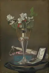 Samuel Marsden Brookes, Still Life with Fan and Pendant