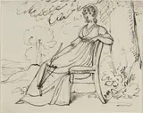 Samuel Woodforde, A Lady Seated with a Parasol