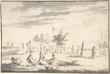 Josua de Grave, Landscape with Figures and Camp Site