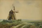 Hans Nikolaj Hansen, The windmill at Grønnestrand, Denmark.