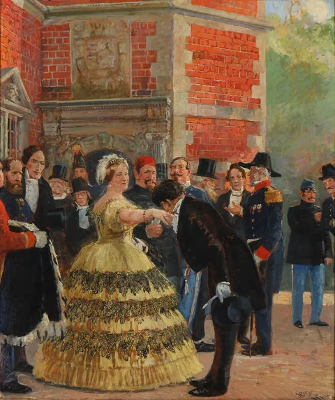 Hans Nikolaj Hansen, After the Lunch. History painting 1855.