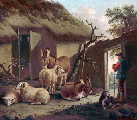 Charles Towne, Yard with Donkeys and Sheep