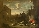 Abraham Willemsens, A Sleeping Gardener with a Heap of Vegetables