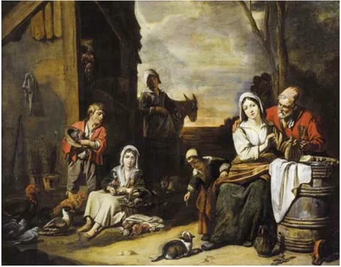 Abraham Willemsens, A peasant family in a yard