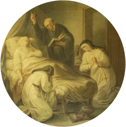 Samuel Wale, The Death of Héloïse (after Angelica Kauffman)