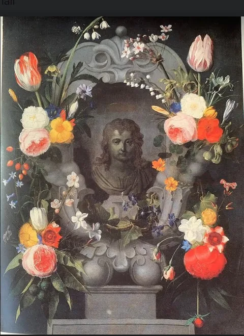 Andries Bosman, Figure of Christ surrounded by a flower garland