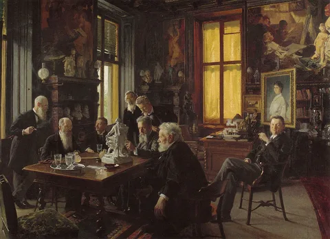 Hans Temple, Meeting of the Makart monument committee in the Makart room of the Palais Dumba