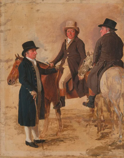 Benjamin Marshall, John Hilton, Judge of the Course at Newmarket; John Fuller, Clerk of the Course; and John Stevens, a Trainer