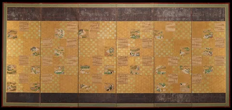 Tosa Mitsunari, Scenes from The Tale of Genji [left of a pair]
