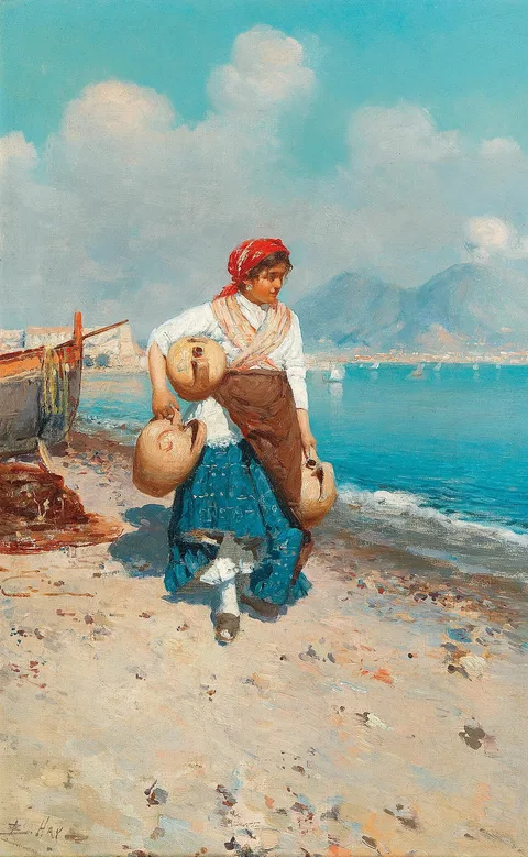 Bernardo Hay, On the Beach at Naples