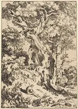 William Havell, Study of Trees and Shrubs with Seated Figure