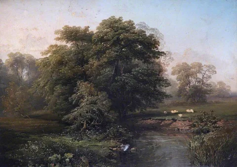 Thomas Baker, Landscape with River and Sheep