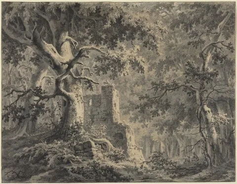 Paulus van Liender, Ruins by a Woodland Stream
