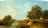 Edward Williams, Landscape with Cattle: Milking Time