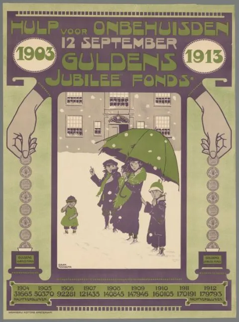 Daan Hoeksema, Hulp voor onbehuisden. 1903-1913. Guldens Jubilee Fonds.